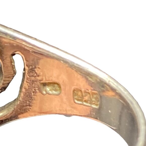 Vintage Cut Out Scrolls Sterling Silver 925 ring size 7.5 - Picture 7 of 8